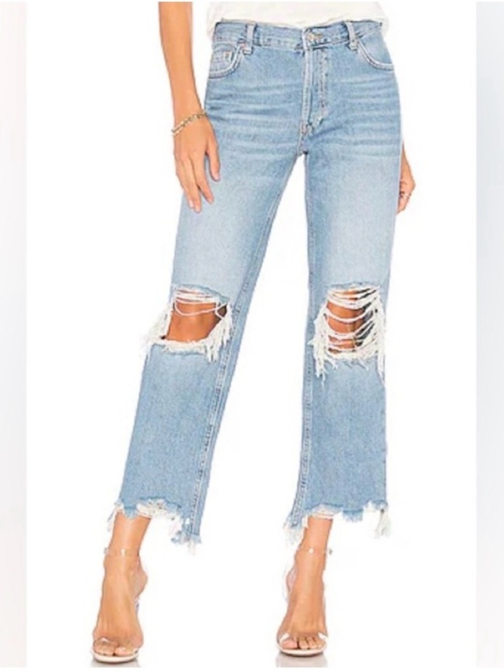 Free People We the Free Maggie Mid Rise Straight Leg Jean Sz 26
